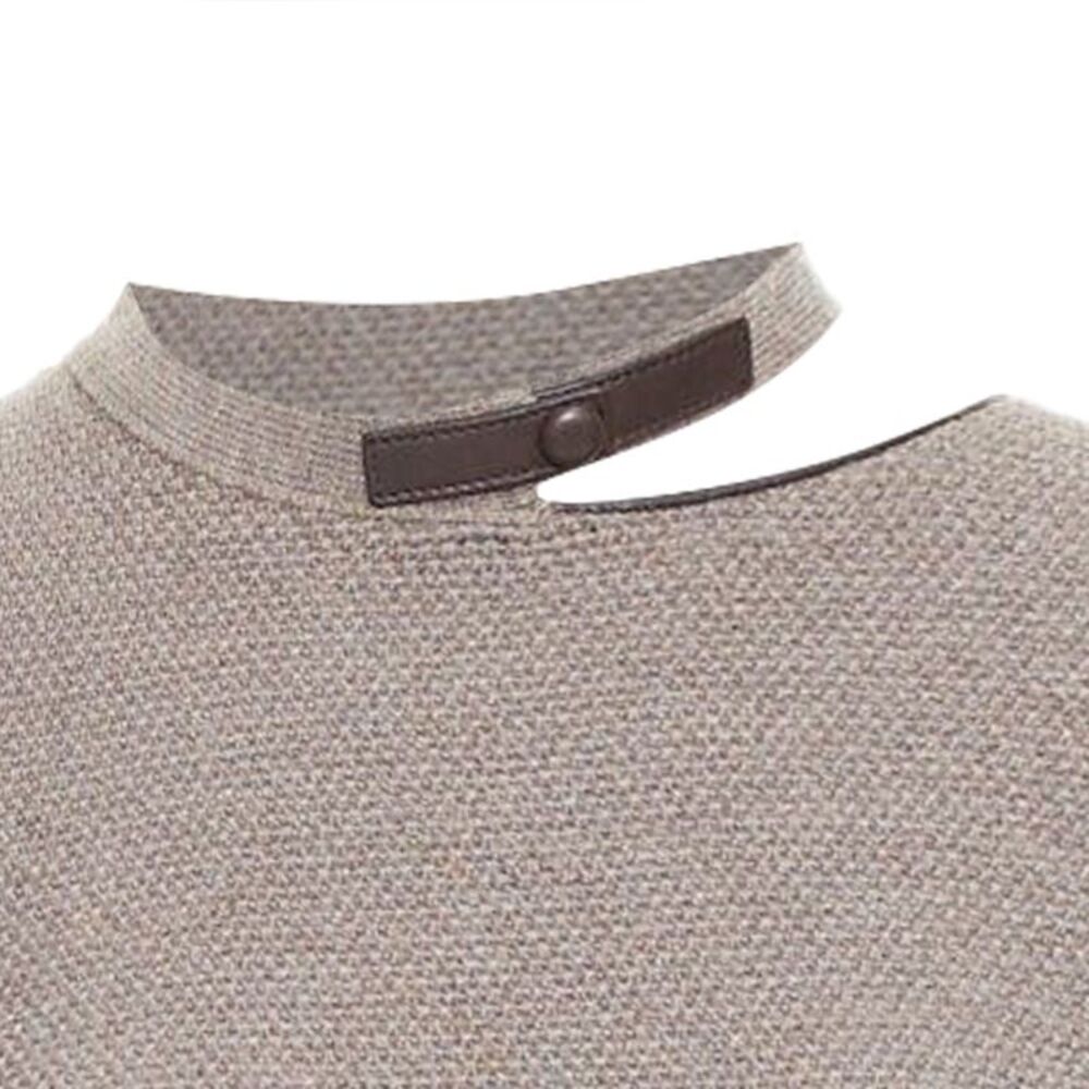 Tom Ford Taupe Wool Leather Sweater - Picture 2 of 9